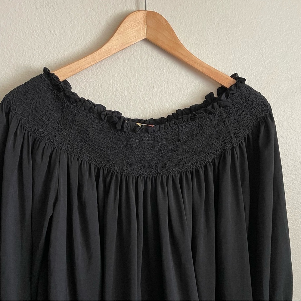 Eri + Ali Anthropologie Black Vettora Off The Shoulder Blouse Size Small - Picture 5 of 11